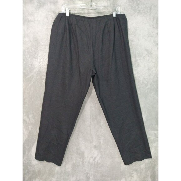 Eileen Fisher Pants Womens Large Gray Wool Crop Trouser Stretch Pull On Mid Rise - Picture 2 of 10